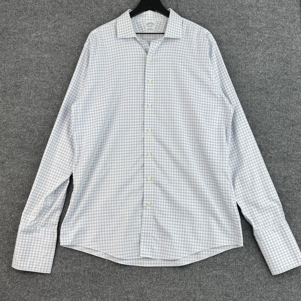 Brooks Brothers French Cuff Dress Shirt Mens 17.5 38 White Button Up Long Sleeve